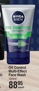 Nivea Oil Control Multi-Effect Face Wash-100ml Each
