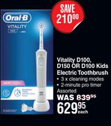 Oral B Vitality D100, D150 Or D100 Kids Electric Toothbrush-Each
