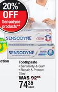 Sensodyne Toothpaste-75ml Each