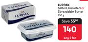 Lurpak Salted, Unsalted Or Spreadable Butter-For Any 2 x 250g