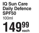 IQ Sun Care Daily Defence SPF50-100ml Each