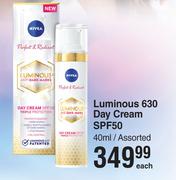 Nivea Luminous 630 Day Cream SPF50-40ml Each
