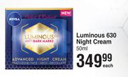 Nivea Luminous 630 Night Cream-50ml Each