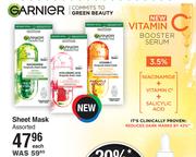 Garnier Sheet Mask Assorted-Each