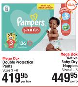 Pampers Mega Box Double Protection Pants Sizes 3-6-Per Box