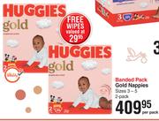 Huggies Banded Pack Gold Nappies Sizes 3-5 2 Pack