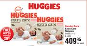 Huggies Banded Pack Extra Care Nappies Sizes 2-5 2 Pack-Per Pack