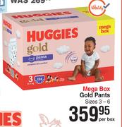 Huggies Mega Box Gold Pants Sizes 3-6-Per Box