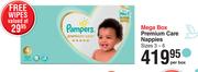 Pampers Mega Box Premium Care Nappies Sizes 3-6-Per Box