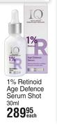  IQ 1% Retinoid Age Defence Serum Shot-30ml Each