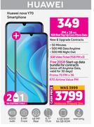 2 x Huawei Nova Y70 Smartphone-On 1GB Red Top Up Core More Data + On Promo 70