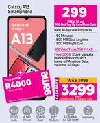 Samsung Galaxy A13 Smartphone-On 1GB Red Top Up Core More Data