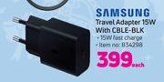 Samsung Travel Adaptor 15W With Cable BLK-Each