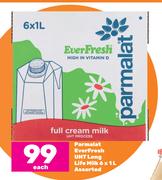 Parmalat EverFresh UHT Long Life Milk Assorted-6 x 1Ltr Each