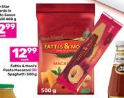 Fatti's & Moni's Pasta Macaroni Or Spaghetti-500g Each