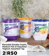 Parmalat Double Cream Medium Fat Or Easy Gest Yoghurt Assorted-For 2 x 1Kg