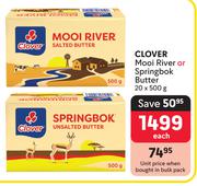 Clover Mooi River Or Springbok Butter-20 x 500g Each