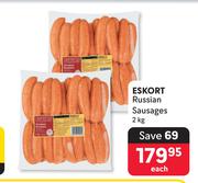 Eskort Russian Sausages-2Kg Each