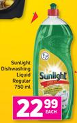 Sunlight Dishwashing Liquid (Regular)-750ml