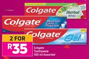 Colgate Toothpaste Assorted-For 2 x 100ml