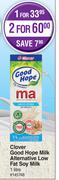 Clover Good Hope Milk Alternative Low Fat Soy Milk-For 2 x 1L