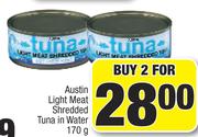 Austin Light Meat Shredded Tuna In Water-For Any 2 x 170g