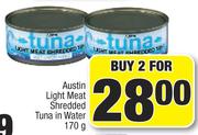 Austin Light Meat Shredded Tuna In Water-For 2 x 170g
