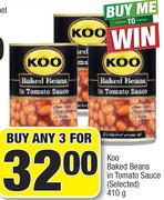 Koo Baked Beans In Tomato Sauce (Selected)-For Any 3 x 410g
