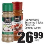Ina Paarman's Seasoning & Spice (Selected)-200/220ml Each