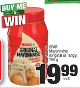Spar Mayonnaise (Original Or Tangy)-750g Each