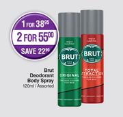 Burt Deodorant Body Spray Assorted-For 2 x 120ml