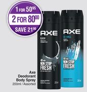 Axe Deodorant Body Spary Assorted-For 2 x 200ml