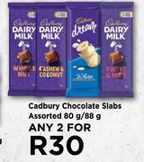 Cadbury Chocolate Slabs Assorted-For 2 x 80g/88g