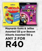 Maynards Gums & Jellies Assorted125g Or Beacon Allsorts Assorted 150g-For 2