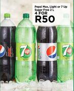 Pepsi Max, Light Or 7 Up Sugar Free-For 4 x 2L