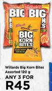Willards Big Korn Bites Assorted-For 3 x 120g