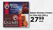 Bakers Romany Creams Or Choc Kits-200g Each