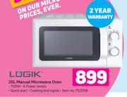 Logik 20L Manual Microwave Oven