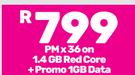 2 x Apple iPhone 13-On 1.4GB Red Core + Promo 1GB Data