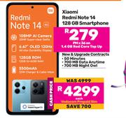 Xiaomi Redmi Note 14 Smartphone-On 1.4GB Red Core Top Up