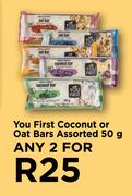 You First Coconut Or Oat Bars Assorted-For Any 2 x 50g