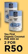 You First Organic Coconut Milk-For 2 x 400ml