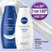 Nivea Shower Cream Or Gel Assorted-For 2 X 750ml