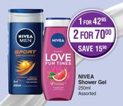Nivea Shower Gel Assorted-For 2 X 250ml