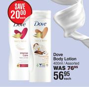 Dove Body Lotion Assorted- 400ml Each