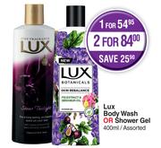 Lux Body Wash Or Shower Gel Assorted-For 1 x 400ml