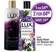 Lux Body Wash Or Shower Gel Assorted-For 2 x 400ml
