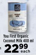 You First Organic Coconut Milk-400ml Each