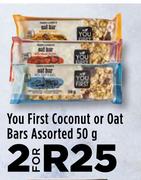 You First Coconut Or Oat Bars Assorted-For 2 x 50g