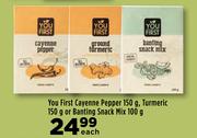 You First Cayenne Pepper 150g, Turmeric 150g Or Banting Snack Mix 100g-Each